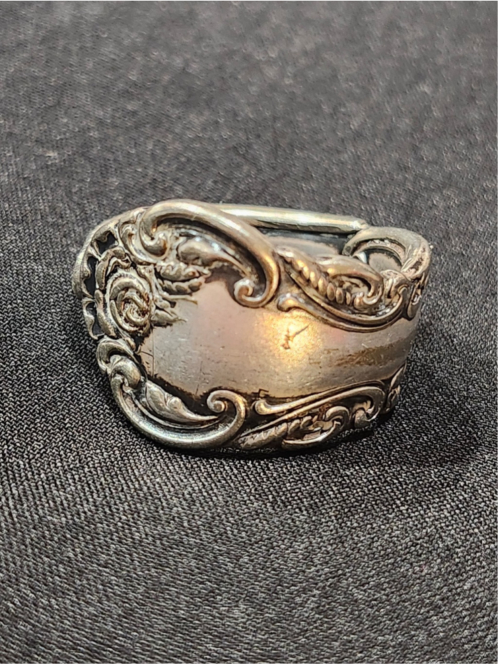 Vintage Spoon Ring Silver Plated Band Size 12½ silverwear jewelry